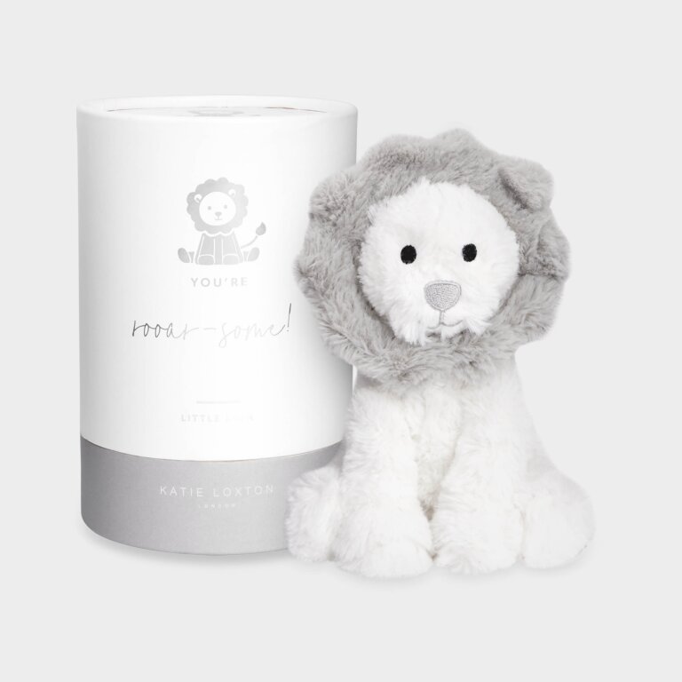 Lion Baby Toy You'Re Rooar-Some! In White And Grey