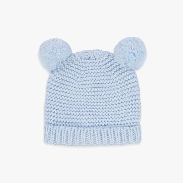 Baby Hat And Mittens Set In Blue