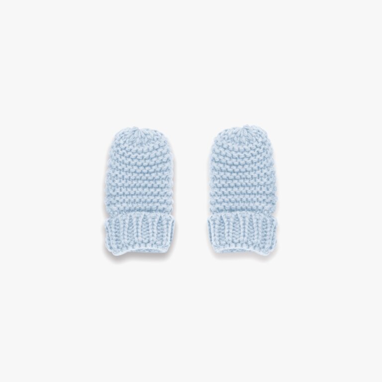 Baby Hat And Mittens Set In Blue