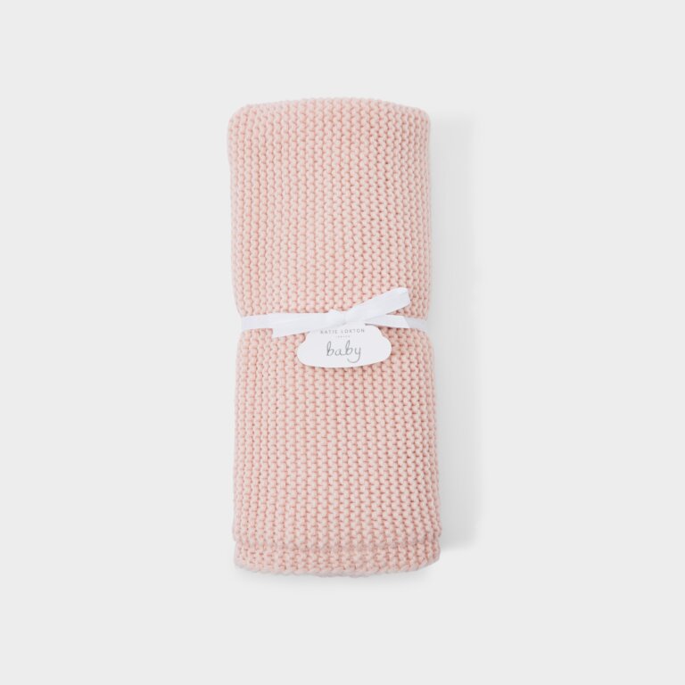 Knitted Baby Blanket in Pink