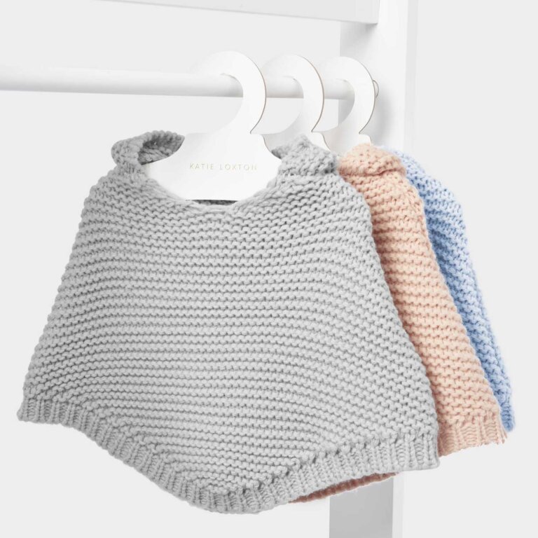 Baby Knitted Poncho 3-6 Months in Grey