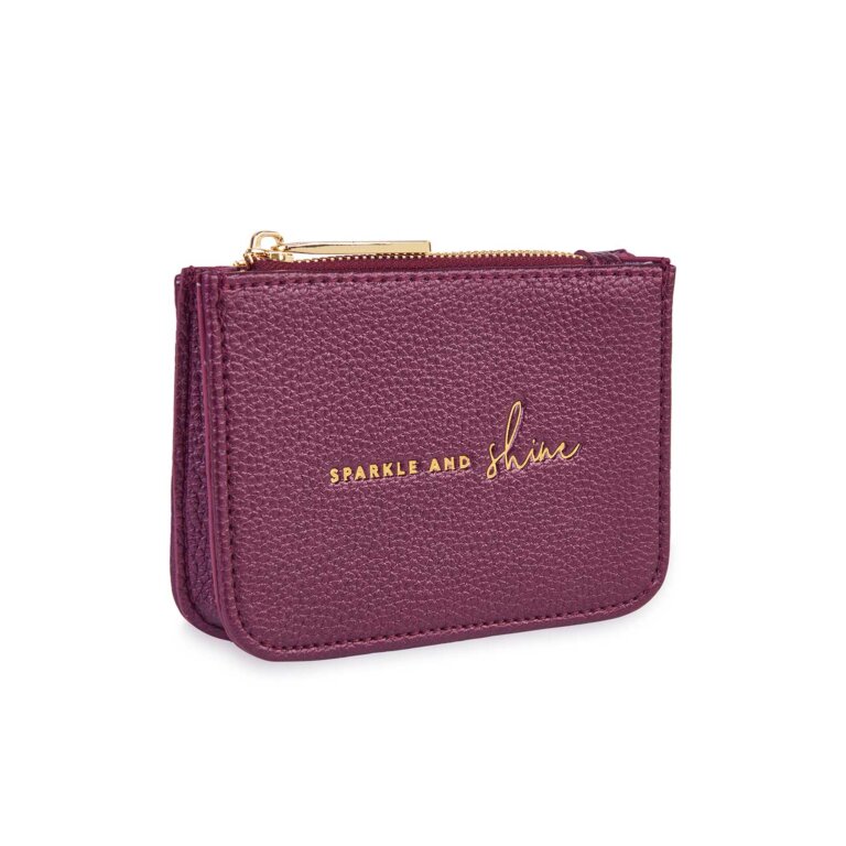Stylish Structured Coin Wallet | Sparkle and Shine | Metallic Berry