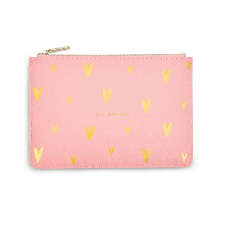 Gold Print Perfect Pouch | Live Love Sparkle | Pink