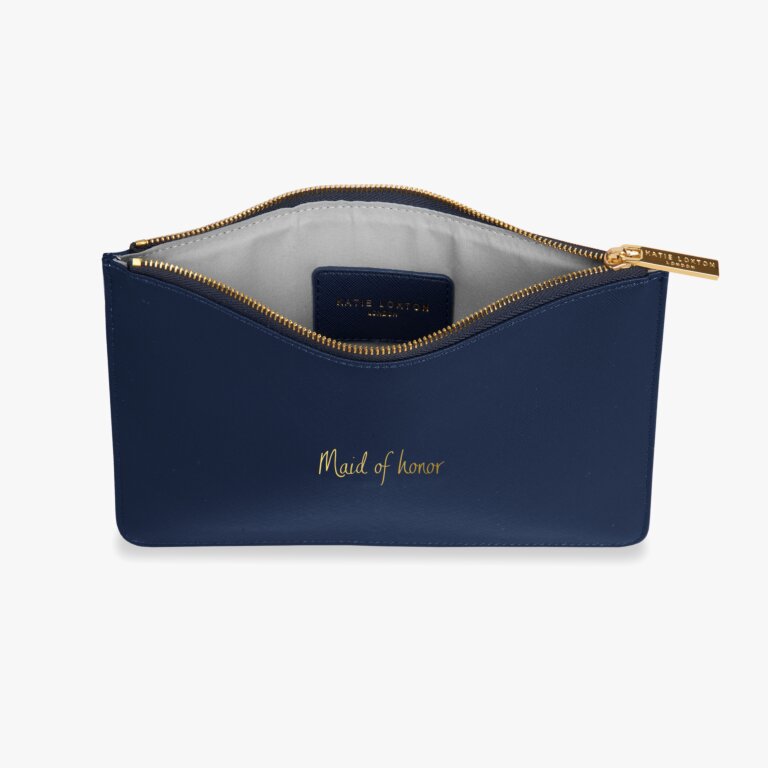 Perfect Pouch 'Maid Of Honor' In Navy Blue