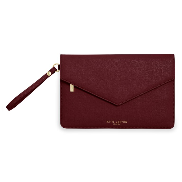 Esme Envelope Clutch Bag Follow Your Heart In Burgundy