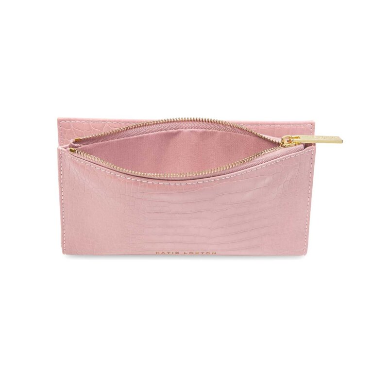 Celine Faux Croc Fold Out wallet | Pink