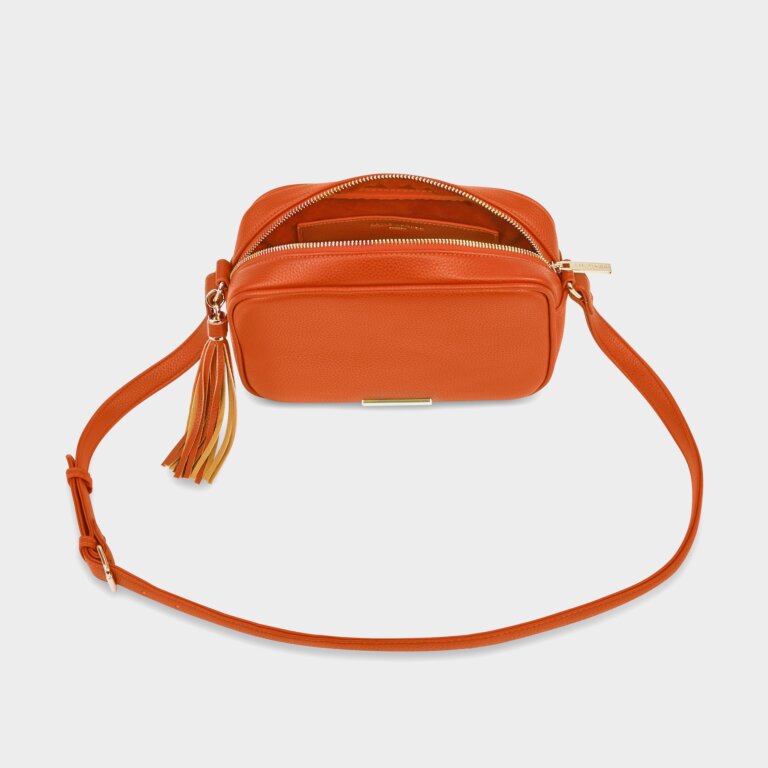 Sophia Tassel Crossbody Bag In Orange