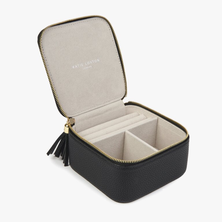 Tassel Square Jewelry Box 'Sparkle Shimmer Shine' In Black