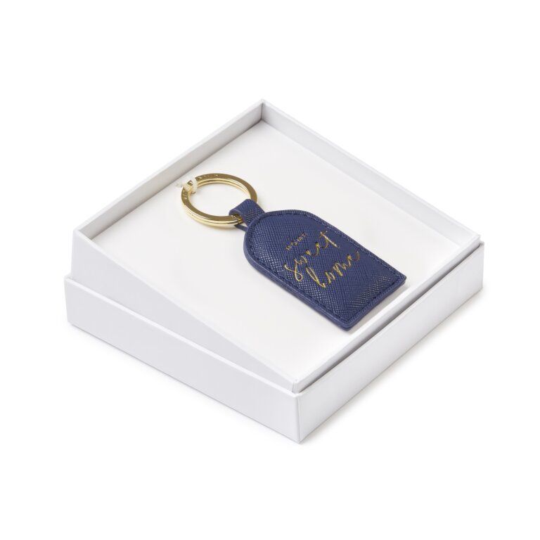 Beautifully Boxed Sentiment Keyring Home Sweet Home In Navy