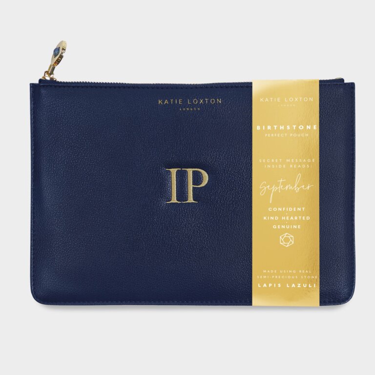 Birthstone Perfect Pouch 'September' Lapis Lazuli in Navy