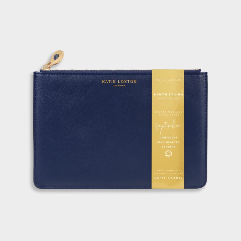 Birthstone Perfect Pouch 'September' Lapis Lazuli in Navy