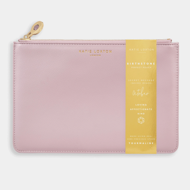 Birthstone Perfect Pouch 'October' Tourmaline in Dusty Pink