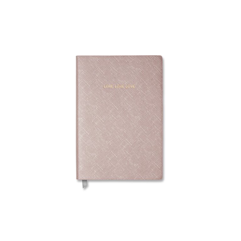 Small Notebook | Love Love Love Metallic Rose Gold