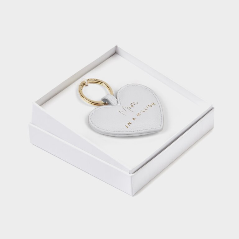 Beautifully Boxed Sentiment Heart Keyring Mum In A Million In Grey