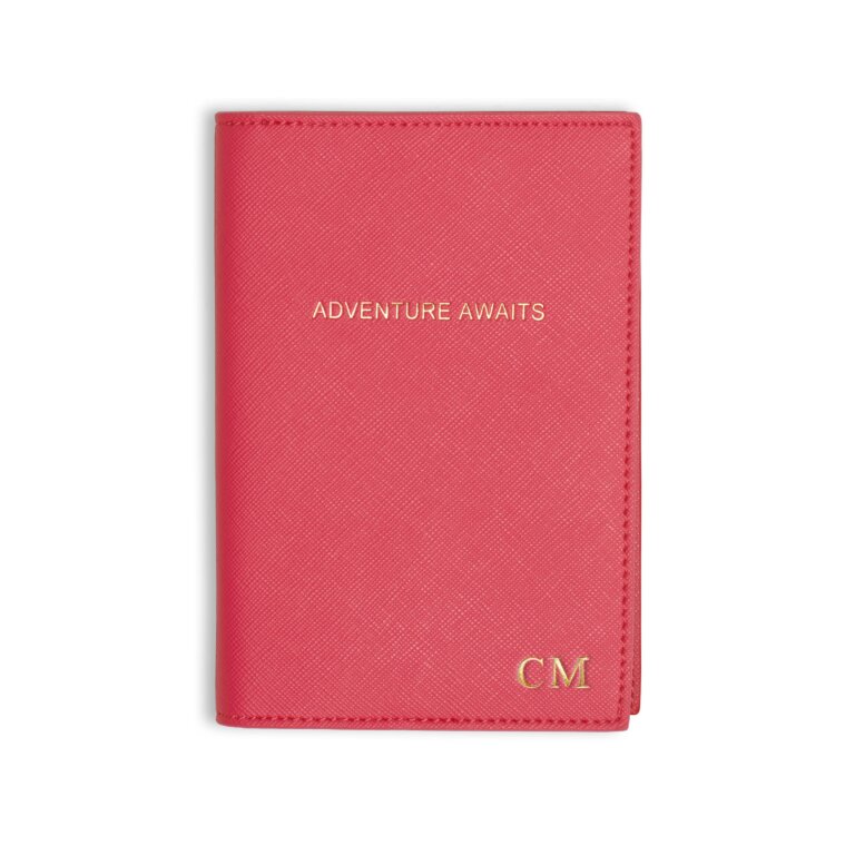Passport Cover Adventure Awaits In Fuchsia Pink