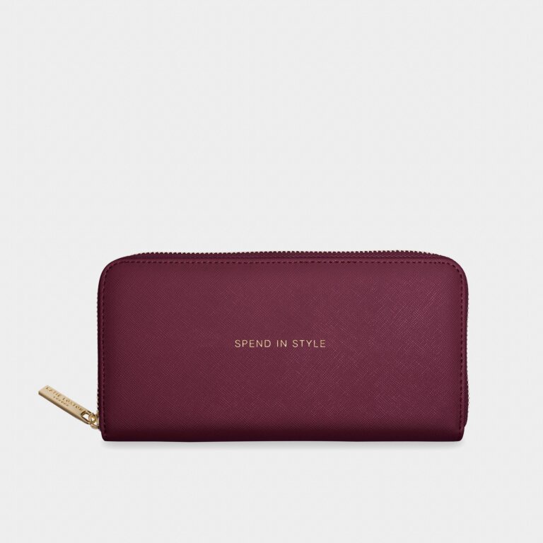 Large Purse 'Spend In Style' In Burgundy