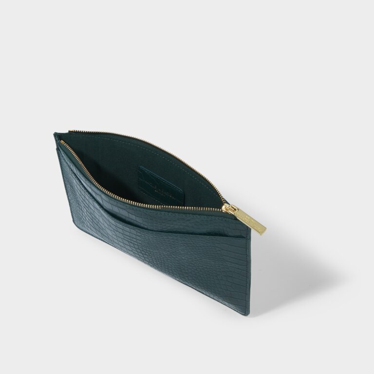 Cara Curve Pouch in Forest Green