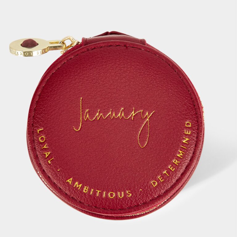 Birthstone Jewelry Box 'January' Garnet in Dark Red