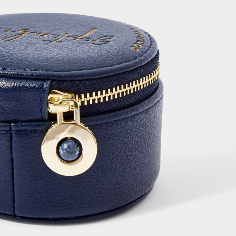 Birthstone Jewellery Box 'September' Lapis Lazuli in Navy