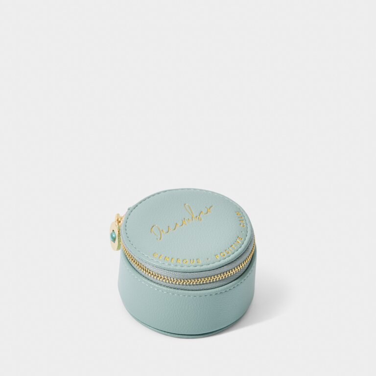 Birthstone Jewelry Box 'December' Turquoise in Duck Egg Blue