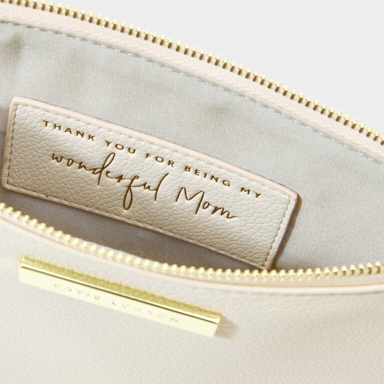 SECRET MESSAGE POUCH | Thank you for being my wonderful Mom | Off White | 6 3/8