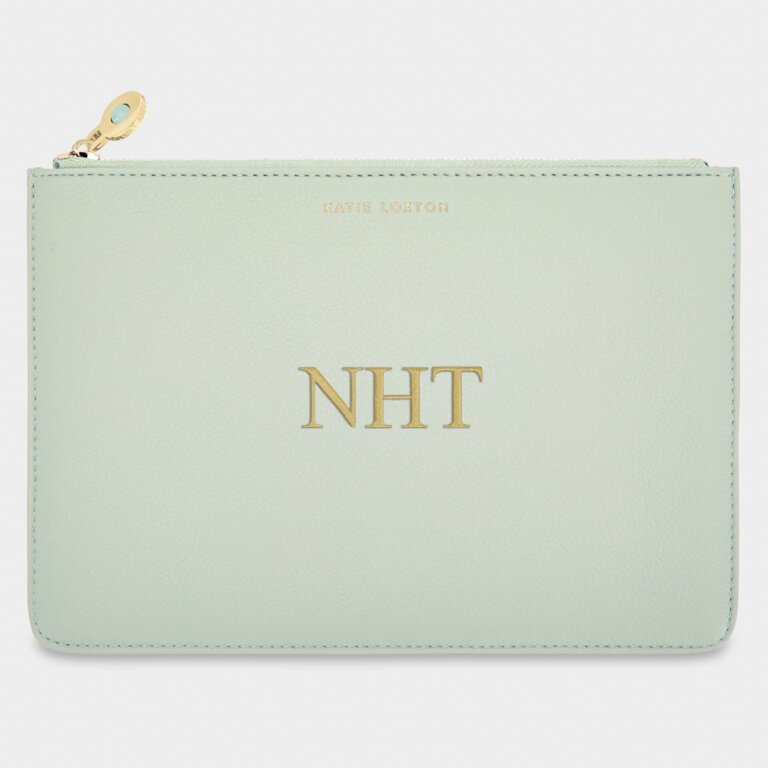 Wellness Secret Message Pouch 'Take Time To Enjoy The Little Things in Life' Amazonite in Sage Green