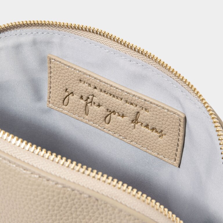Secret Message Wash Purse in Taupe