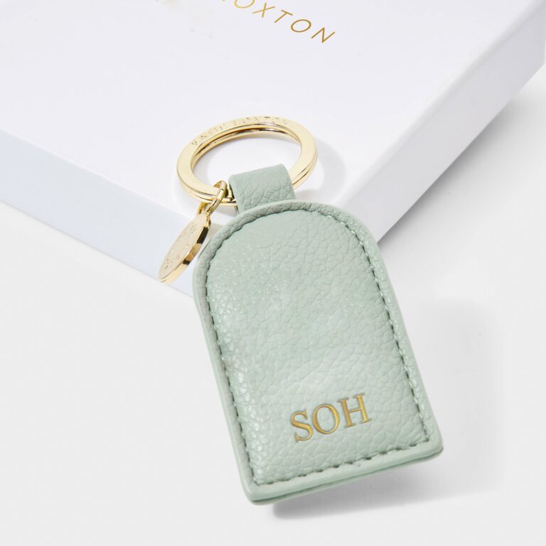 Beautifully Boxed Keyring 'Home Sweet Home' in Sage Green