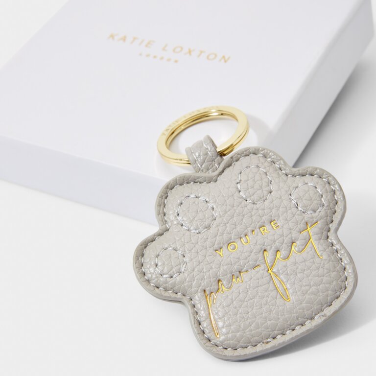 Beautifully Boxed Keyring 'You're Paw-fect' in Grey