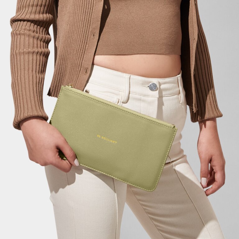 Slim Perfect Pouch 'Be Brilliant' in Olive