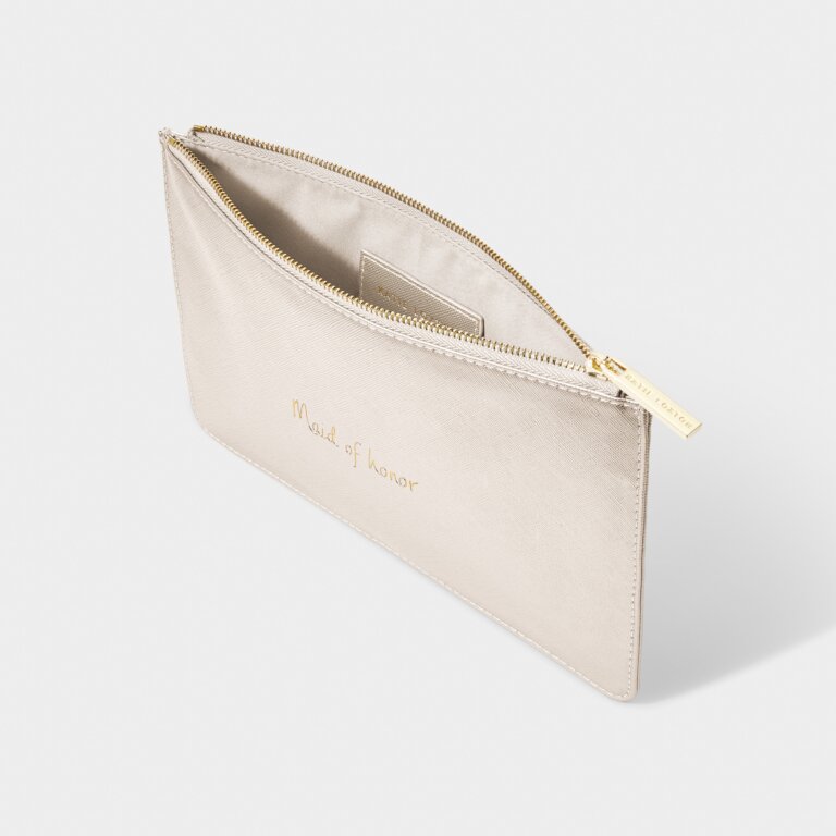 Bridal Perfect Pouch 'Maid Of Honor' In Gold