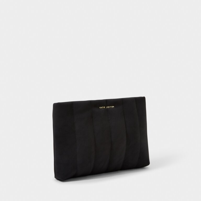 Kayla Quilted Clutch in Black
