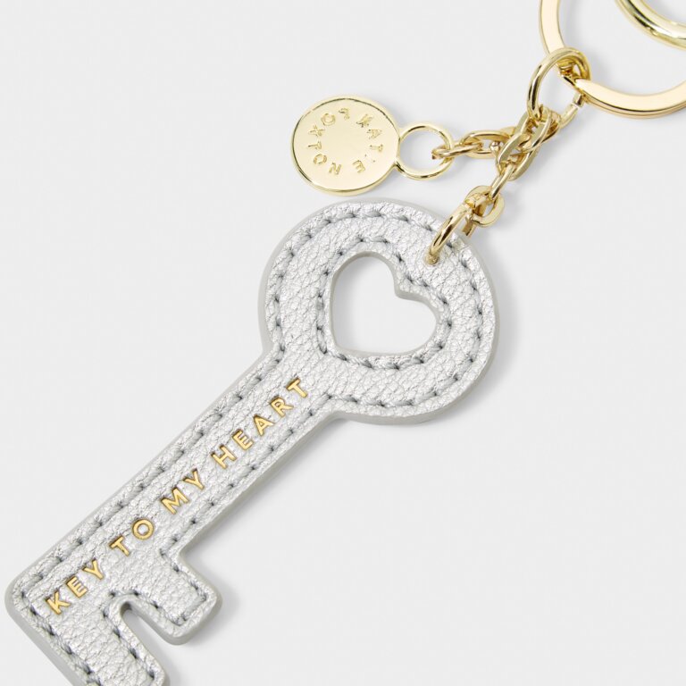 Chain Keyring 'Key To My Heart' in Silver