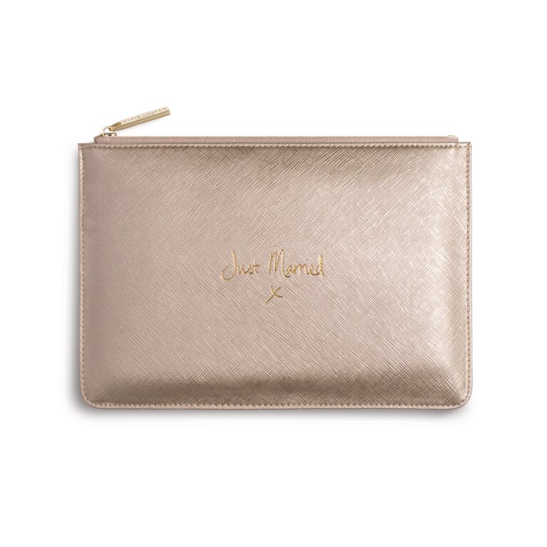 Perfect Pouch Just Married In Metallic Gold
