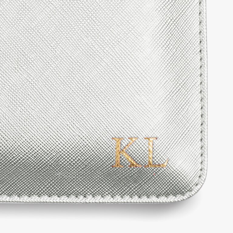 Perfect Pouch 'Mother Of The Groom' In Metallic Silver