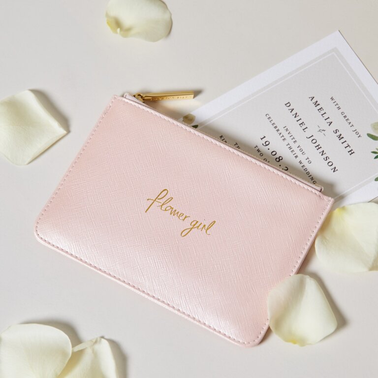 Mini Perfect Pouch 'Flower Girl' in Metallic Pink