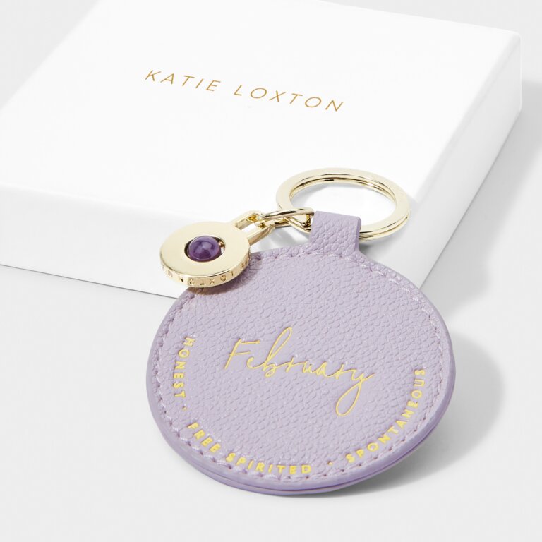 Birthstone Keychain 'February' in Light Lilac