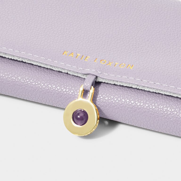 Birthstone Jewellery Roll 'February' in Light Lilac 