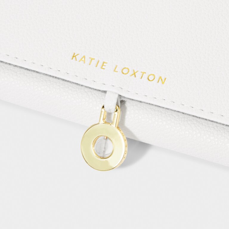 Birthstone Jewellery Roll April in Off White 