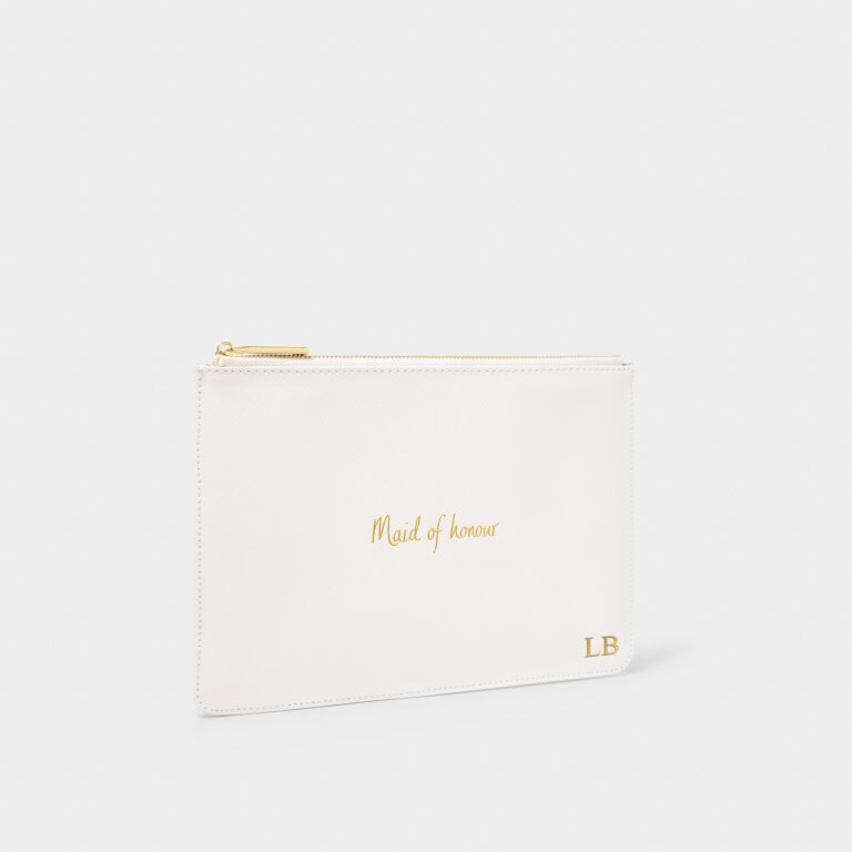 Bridal Perfect Pouch 'Maid Of Honour' in White