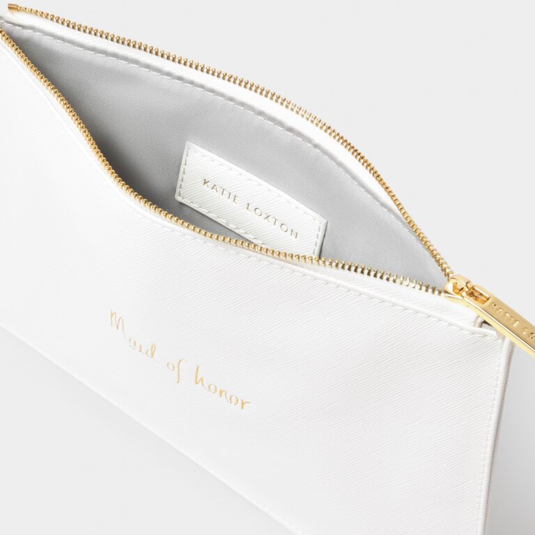 Bridal Perfect Pouch 'Maid Of Honor' In Off White