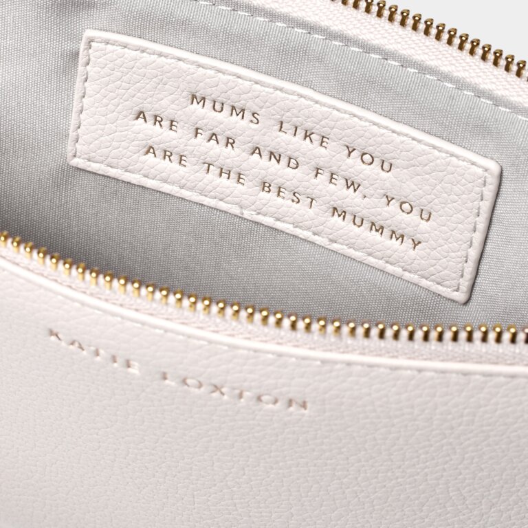 Secret Message Pouch 'Mum's Like You Are Far And Few, You Are The Best Mummy' in Off White
