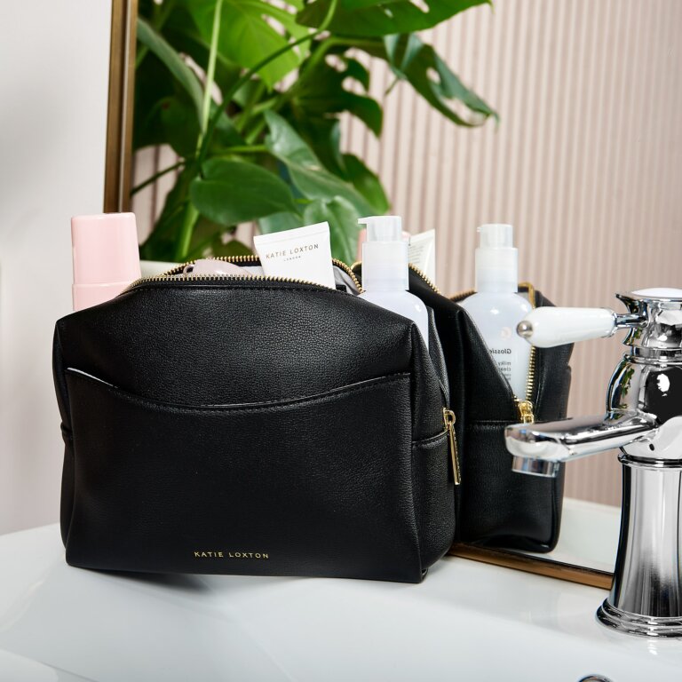 Secret Message Wash Bag 'It's A Lovely Day To Go After Your Dreams' in Black