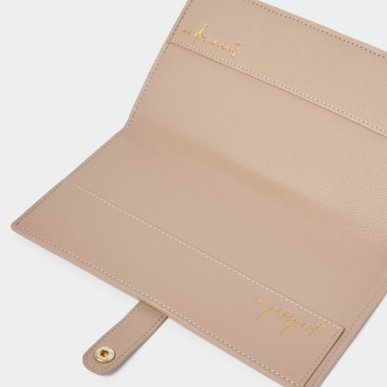 Travel Wallet 'Forever Exploring' In Soft Tan