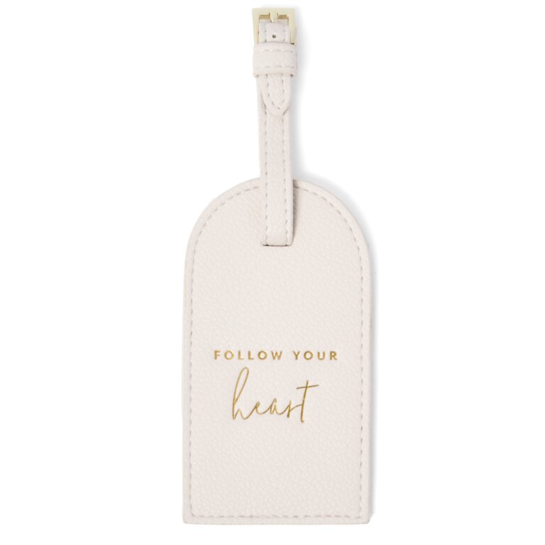 Luggage Tag 'Follow Your Heart' In Off White