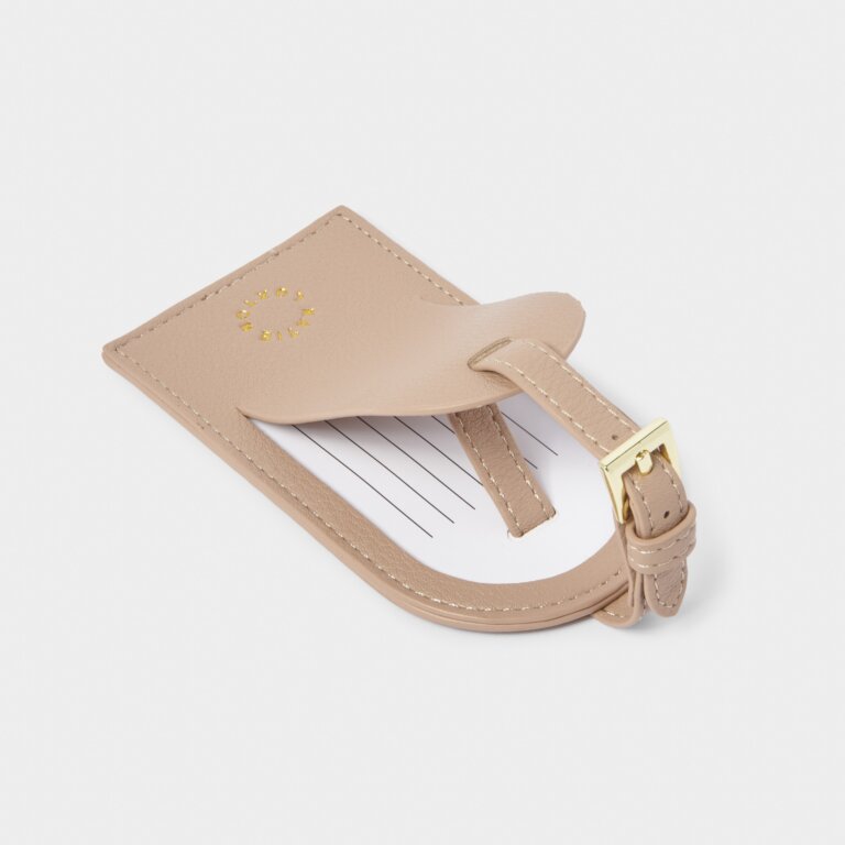 Luggage Tag 'Forever Exploring' in Soft Tan
