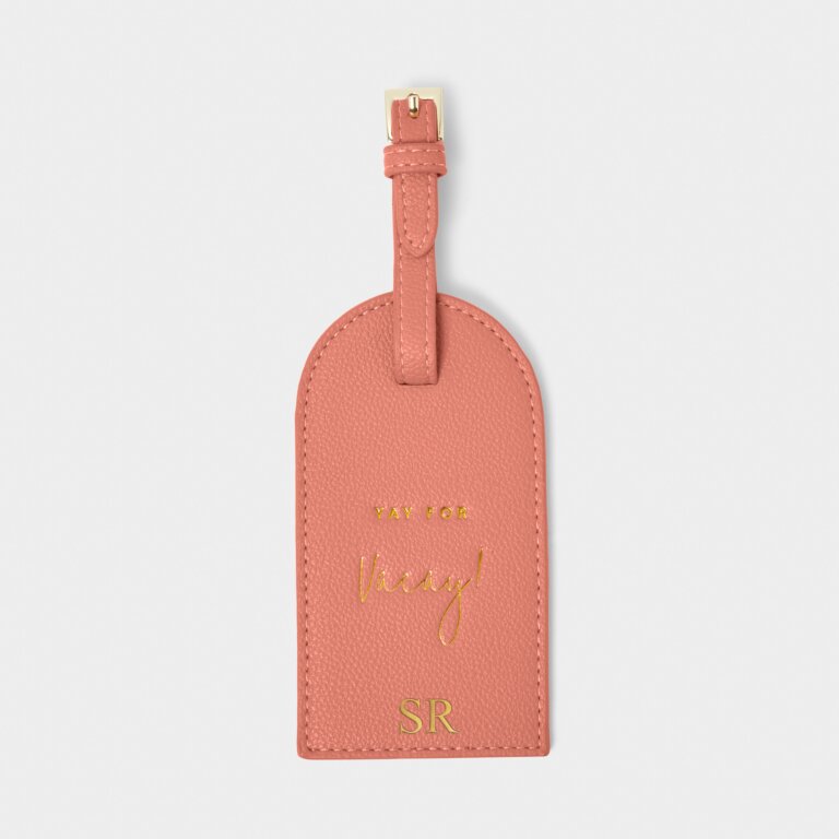 Luggage Tag 'Yay For Vacay' In Coral