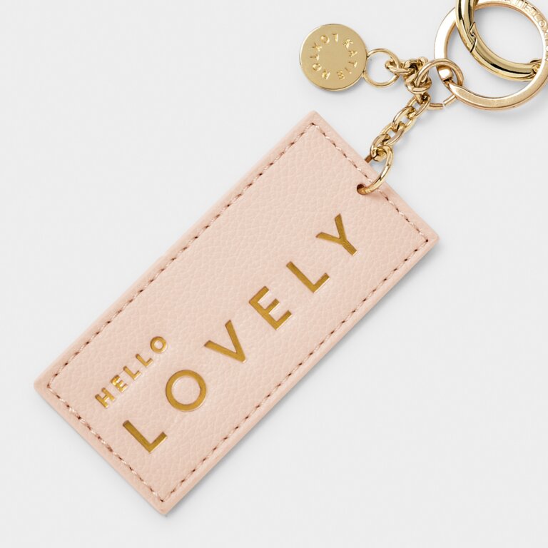 Chain Keyring 'Hello Lovely' in Nude Pink