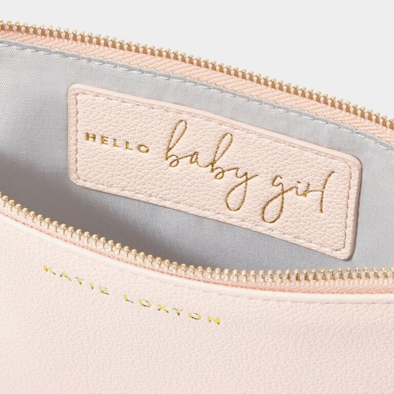 Baby Secret Message Pouch 'Hello Baby Girl' in Pale Pink