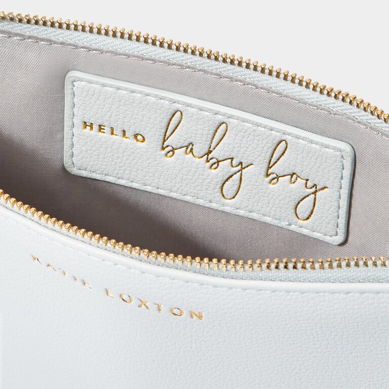 Baby Secret Message Pouch 'Hello Baby Boy' in Pale Blue